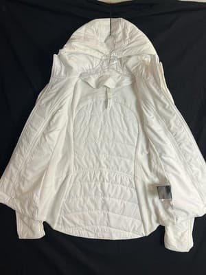 Lululemon Extra Mile Women's Quilted Jacket White Size 6 Puffer Coat Hooded - Thumbnail 5