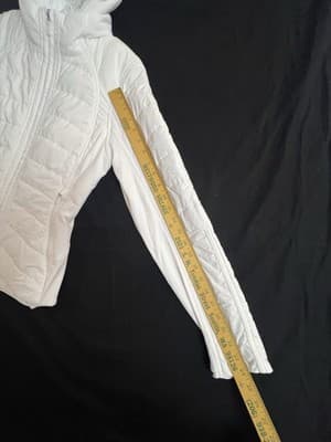 Lululemon Extra Mile Women's Quilted Jacket White Size 6 Puffer Coat Hooded - Thumbnail 12