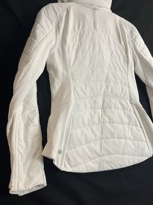 Lululemon Extra Mile Women's Quilted Jacket White Size 6 Puffer Coat Hooded - Thumbnail 14