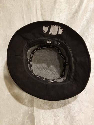 STUSSY BUCKET HAT M / L Hip Hop 90s Designer Angeles Paris York Tokyo Grey Black - Thumbnail 4
