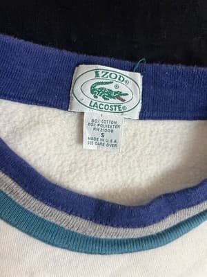 Vintage Izod Lacoste Men’s S Sweater USA 80s 90s Crew neck Pullover Sweatshirt - Thumbnail 3