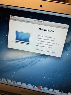 2012 Apple MacBook Air A1466 13" 1.8 GHz Intel Core i5 4 GB 1600 MHz Laptop - Thumbnail 8