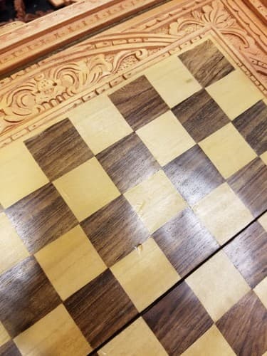 Hand Carved Wooden Aztec Chess Set w/ Checkers, Dice, Stand. Exotic Wood Mexican - Thumbnail 18