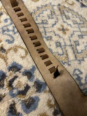 Vintage Handmade Embossed Ornate Leather Holster & Ammo Belt Leaves Brown Black - Thumbnail 14
