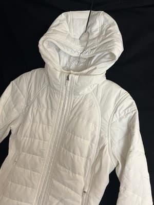Lululemon Extra Mile Women's Quilted Jacket White Size 6 Puffer Coat Hooded - Thumbnail 7
