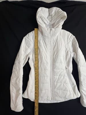 Lululemon Extra Mile Women's Quilted Jacket White Size 6 Puffer Coat Hooded - Thumbnail 9