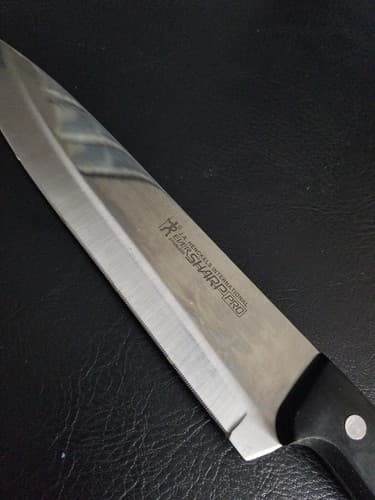 JA Henckels International Chefs Knife 8" Blade Eversharp Pro Black Handle - Thumbnail 3