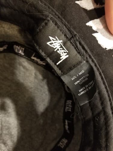 STUSSY BUCKET HAT M / L Hip Hop 90s Designer Angeles Paris York Tokyo Grey Black - Thumbnail 5