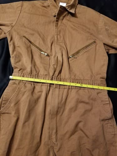 Vtg Jumpsuit Brown 38 Short USA Army Corps Engineers Coveralls R&R Uniform - Thumbnail 12