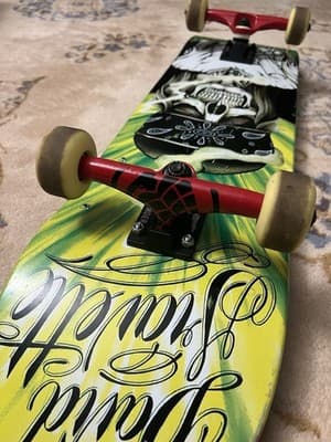 David Gravette Creature Hippie Skull Deck COMPLETE Skateboard Chris Adams Art - Thumbnail 6