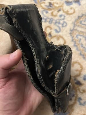 Vintage Handmade Embossed Ornate Leather Holster & Ammo Belt Leaves Brown Black - Thumbnail 20