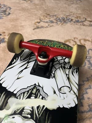 David Gravette Creature Hippie Skull Deck COMPLETE Skateboard Chris Adams Art - Thumbnail 7