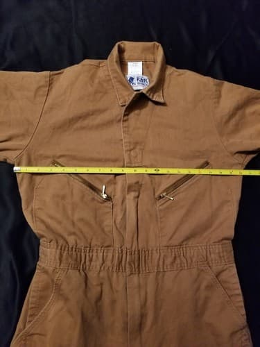 Vtg Jumpsuit Brown 38 Short USA Army Corps Engineers Coveralls R&R Uniform - Thumbnail 15