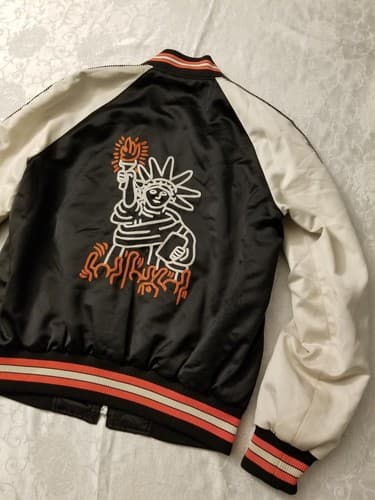 Coach X Keith Haring Love Liberty Jacket Small S Statue of Bomber Track Coat NYC - Thumbnail 11