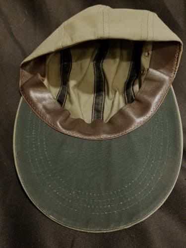Vintage CC Filson M Long Bill Hat Fly Fishing Cap Green Lightweight w/ Leather - Thumbnail 7