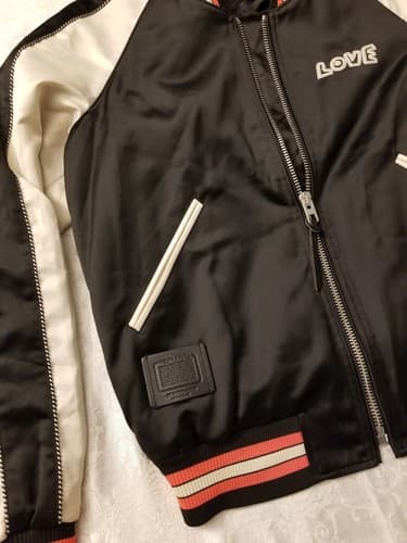 Coach X Keith Haring Love Liberty Jacket Small S Statue of Bomber Track Coat NYC - Thumbnail 5