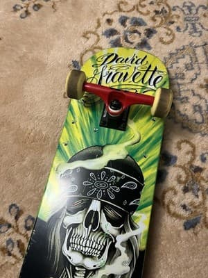 David Gravette Creature Hippie Skull Deck COMPLETE Skateboard Chris Adams Art - Thumbnail 3