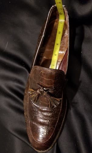 1980s LEE KEE Exotic Mens Shoes 10.5 Split Toe Tassel Ostrich Leg Loafers Vtg - Thumbnail 15