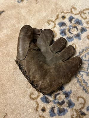 Vintage 1940s Nokona Baseball Glove Lace Web Leather Goods Co Mitt Antique - Thumbnail 7