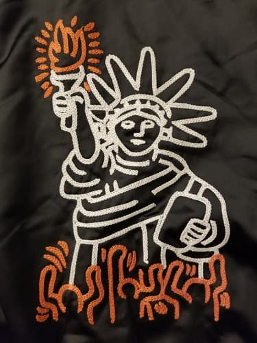 Coach X Keith Haring Love Liberty Jacket Small S Statue of Bomber Track Coat NYC - Thumbnail 13