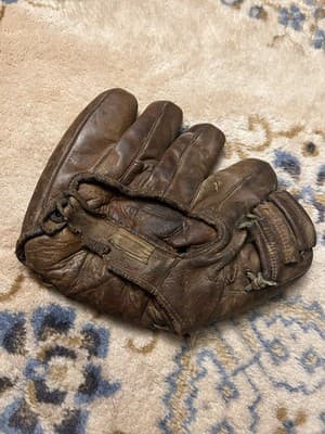Vintage 1940s Nokona Baseball Glove Lace Web Leather Goods Co Mitt Antique - Thumbnail 4
