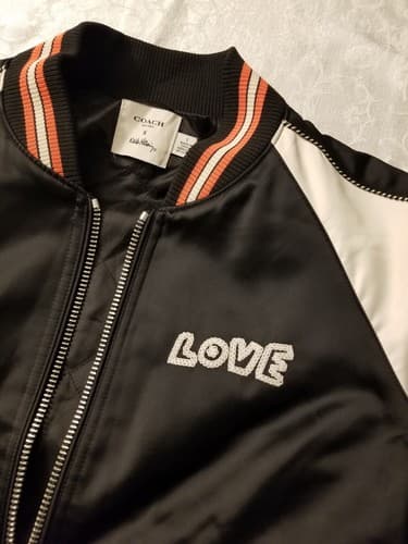 Coach X Keith Haring Love Liberty Jacket Small S Statue of Bomber Track Coat NYC - Thumbnail 4