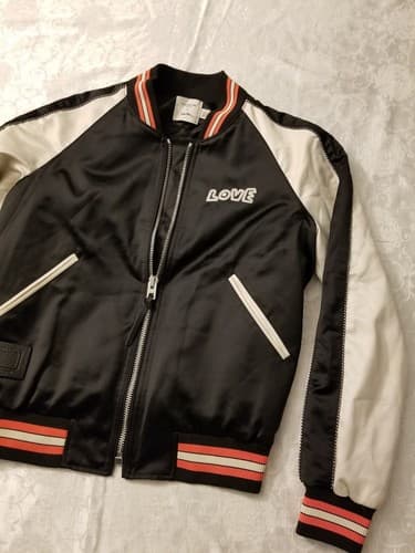 Coach X Keith Haring Love Liberty Jacket Small S Statue of Bomber Track Coat NYC - Thumbnail 3
