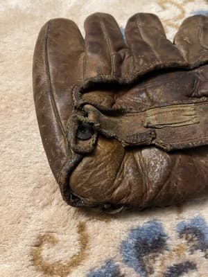 Vintage 1940s Nokona Baseball Glove Lace Web Leather Goods Co Mitt Antique - Thumbnail 5