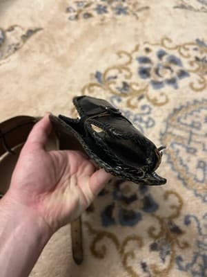 Vintage Handmade Embossed Ornate Leather Holster & Ammo Belt Leaves Brown Black - Thumbnail 21