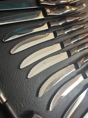 18-Pc Cutco Kitchen Knife Set KC/ KQ/ KI Brown W/Wooden Block Lot Steak Chef - Thumbnail 12