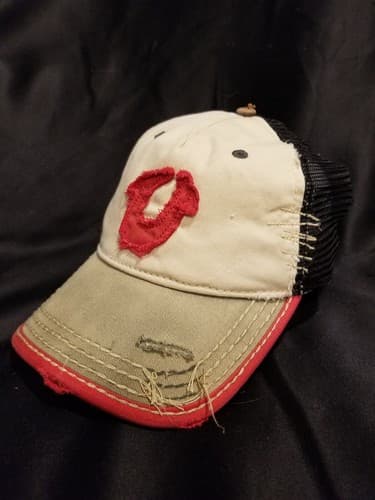 Vintage True Religion Distressed Embroidered Horseshoe Cap Adjustable Leather