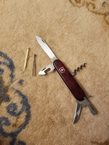 Victorinox Swiss Army Knife Multi Tool Economy Red Translucent! 7 Pc Wine Opener - Image 1