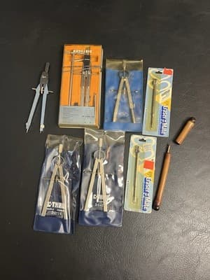 Vtg Lot Drafting Tools Drawing 5 Compass Germany C-thru DI-26 Dietzgen Pickett - Image 1