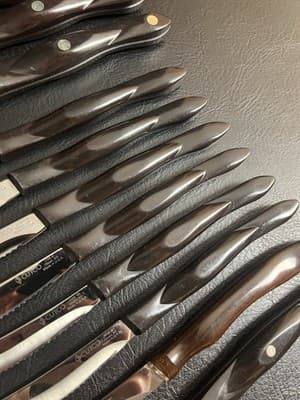 18-Pc Cutco Kitchen Knife Set KC/ KQ/ KI Brown W/Wooden Block Lot Steak Chef - Thumbnail 20