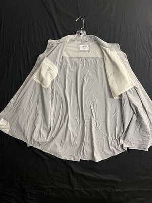 Poncho Shirt Men XXL Grey Magnetic Pockets Fishing Outdoor Vented Back L/S RO - Thumbnail 8