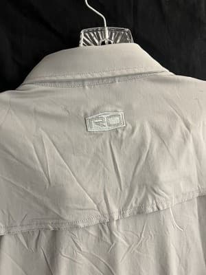 Poncho Shirt Men XXL Grey Magnetic Pockets Fishing Outdoor Vented Back L/S RO - Thumbnail 5