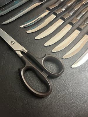 18-Pc Cutco Kitchen Knife Set KC/ KQ/ KI Brown W/Wooden Block Lot Steak Chef - Thumbnail 18