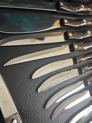 18-Pc Cutco Kitchen Knife Set KC/ KQ/ KI Brown W/Wooden Block Lot Steak Chef - Thumbnail 11