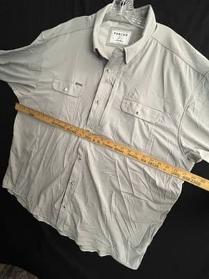 Poncho Shirt Men XXL Grey Magnetic Pockets Fishing Outdoor Vented Back L/S RO - Thumbnail 15
