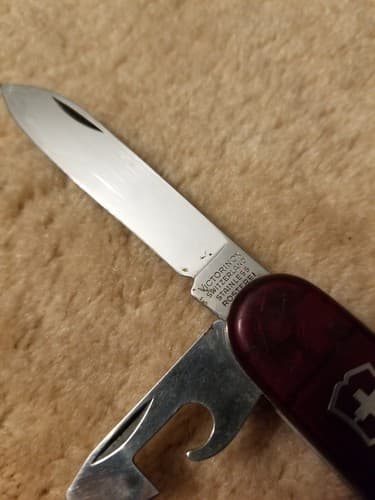 Victorinox Swiss Army Knife Multi Tool Economy Red Translucent! 7 Pc Wine Opener - Thumbnail 4