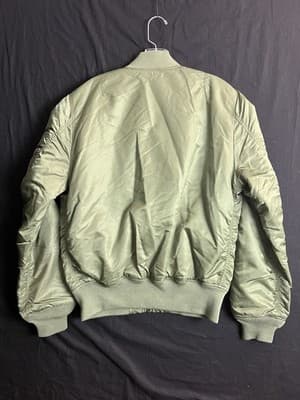 Alpha Industries Jacket Mens Medium Green MA-1 Bomber Reversible Flyers Zip - Thumbnail 11
