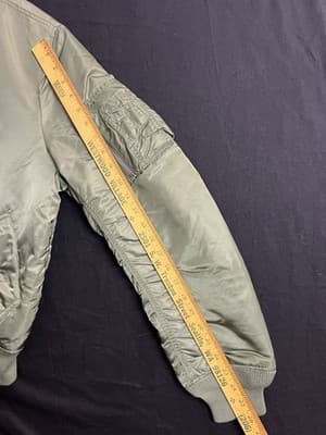 Alpha Industries Jacket Mens Medium Green MA-1 Bomber Reversible Flyers Zip - Thumbnail 14