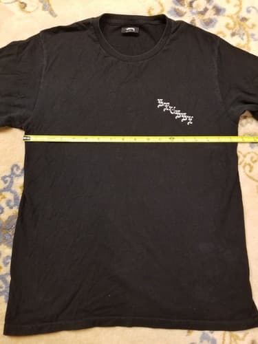 STUSSY Old Script Tee shirt Mens S Black Large Logo Skateboard Hype Streetwear T - Thumbnail 8