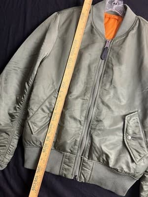 Alpha Industries Jacket Mens Medium Green MA-1 Bomber Reversible Flyers Zip - Thumbnail 12