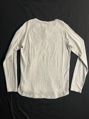 Anian Long Sleeve Henley Circular Shirt Cotton Grey Mens M Canada 1/4 Button - Thumbnail 4