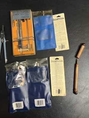 Vtg Lot Drafting Tools Drawing 5 Compass Germany C-thru DI-26 Dietzgen Pickett - Thumbnail 13