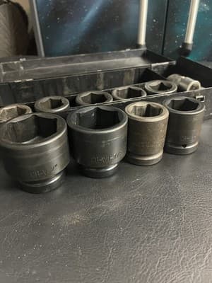 Mixed Large Socket Lot 11 pcs 2″ - 1” USA Pittsburgh Case CR-V Proto Matco Set - Thumbnail 2