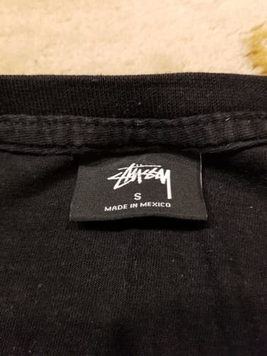 STUSSY Old Script Tee shirt Mens S Black Large Logo Skateboard Hype Streetwear T - Thumbnail 5