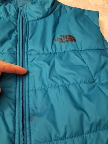 The North Face Mens L Puffer Bombay Vest Full Zip Stand-Up Blue Insulated Puff - Thumbnail 10