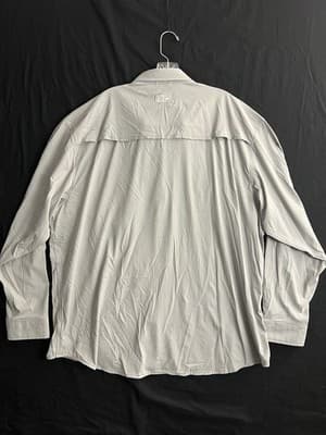 Poncho Shirt Men XXL Grey Magnetic Pockets Fishing Outdoor Vented Back L/S RO - Thumbnail 4